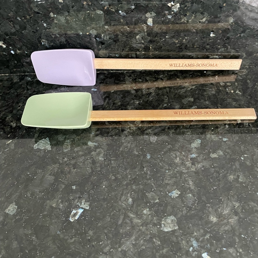 Williams Sonoma Lavender and Green Silicone Spatula Set